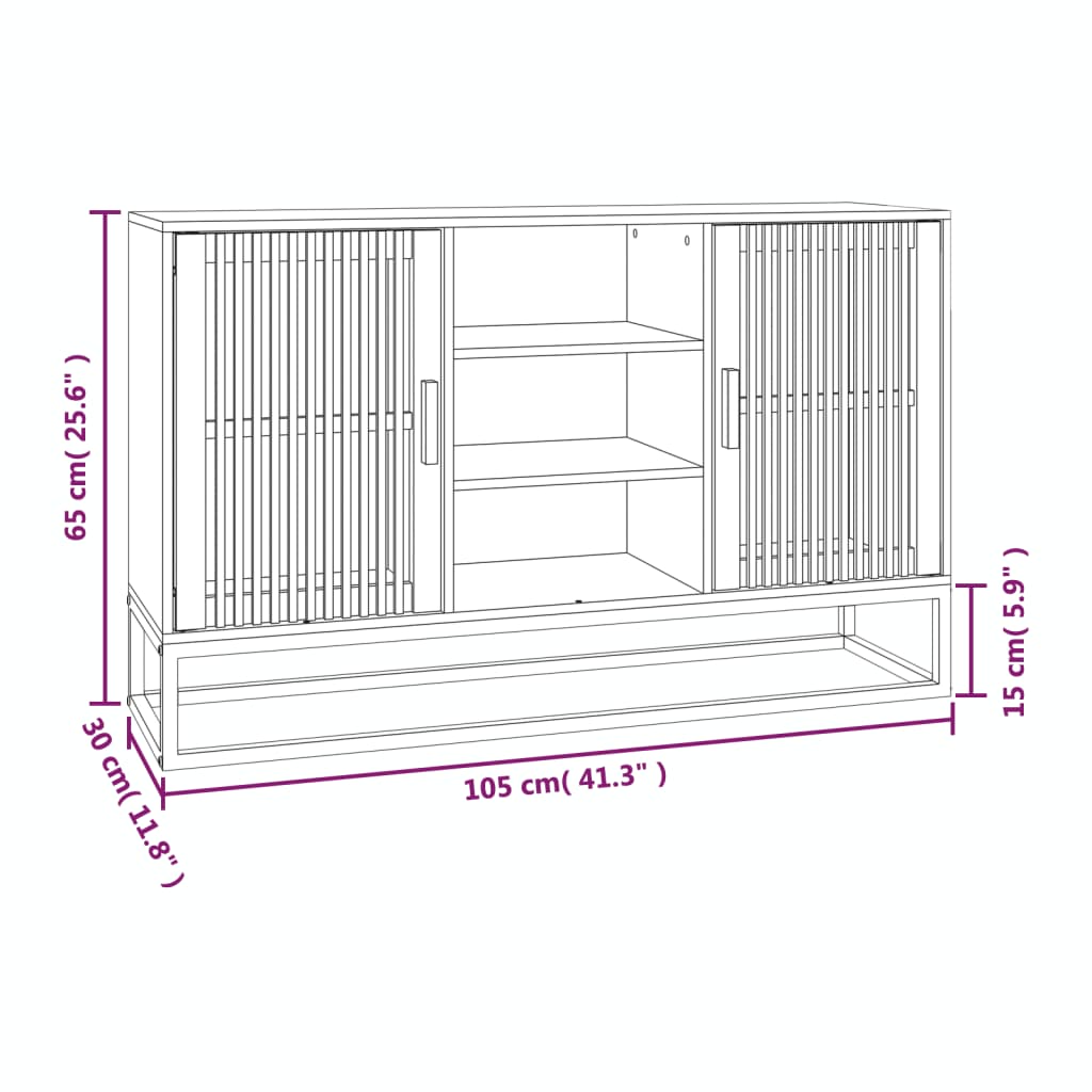 Buffet blanc 105x30x65 cm bois d'ingénierie - XIOS