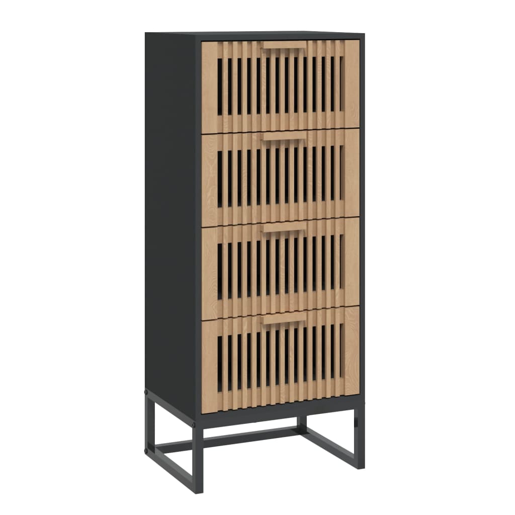 Buffet haut noir 40x30x95 cm bois d'ingénierie - XIOS