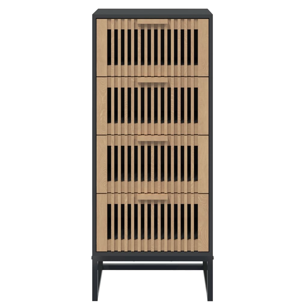 Buffet haut noir 40x30x95 cm bois d'ingénierie - XIOS