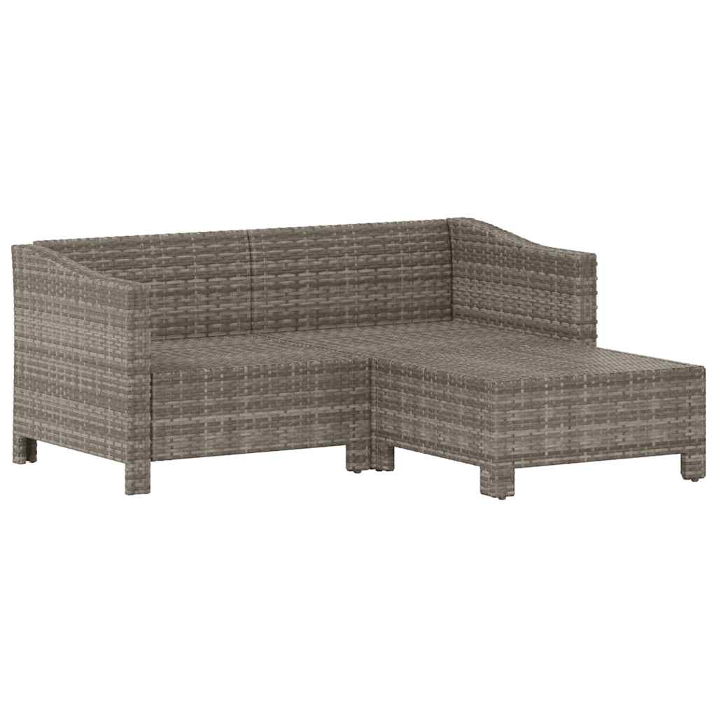 Salon de jardin 3 pcs avec coussins Gris Résine tressée - XIOS