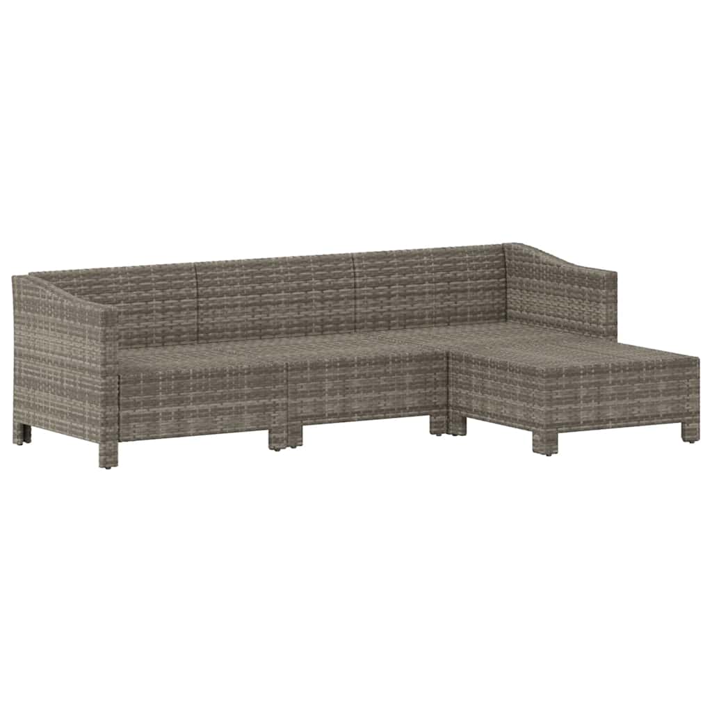 Salon de jardin 4 pcs avec coussins Gris Résine tressée - XIOS