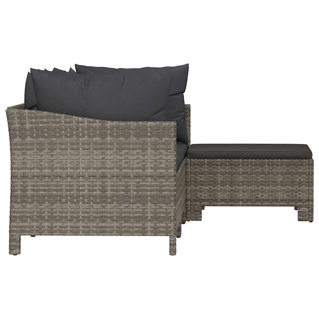Salon de jardin 4 pcs avec coussins Gris Résine tressée - XIOS