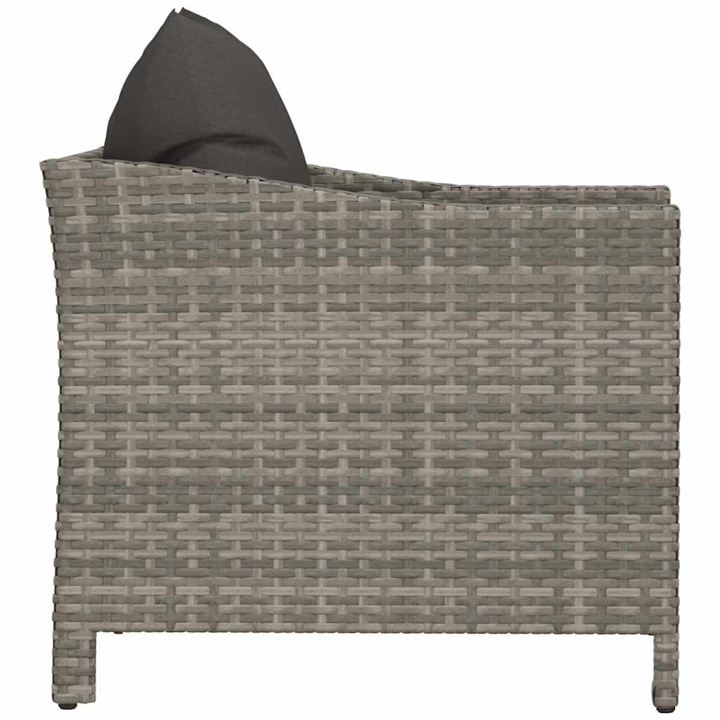 Fauteuil de jardin avec coussin en polyrotin gris - XIOS
