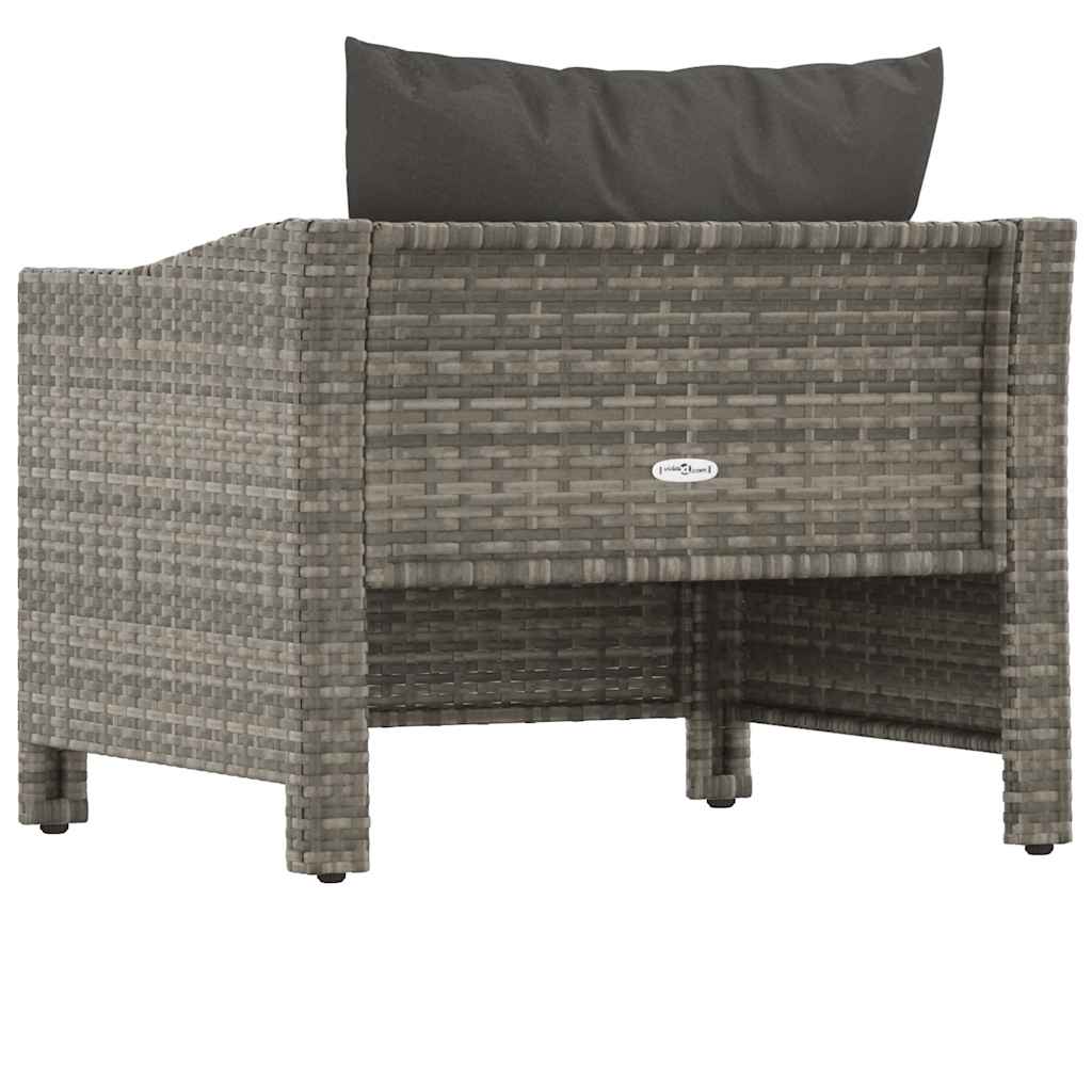 Fauteuil de jardin avec coussin en polyrotin gris - XIOS