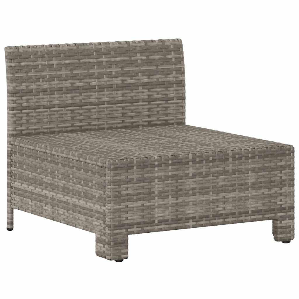 Canapé de jardin central avec coussin en polyrotin gris - XIOS