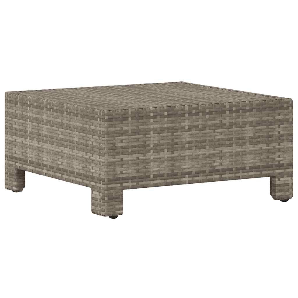 Repose-pieds de jardin avec coussin en polyrotin gris - XIOS