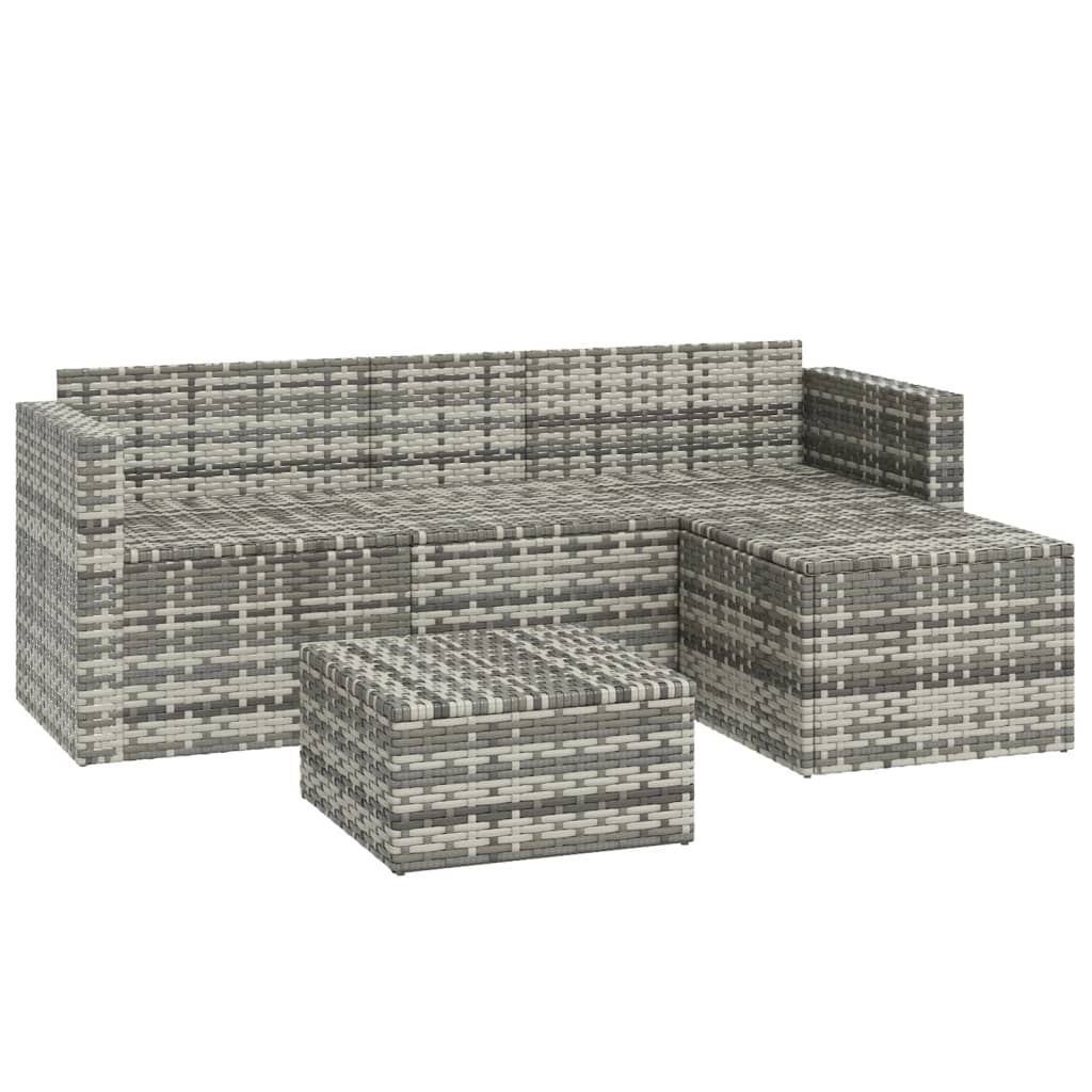 Salon de jardin 3 pcs avec coussins Gris Résine tressée - XIOS