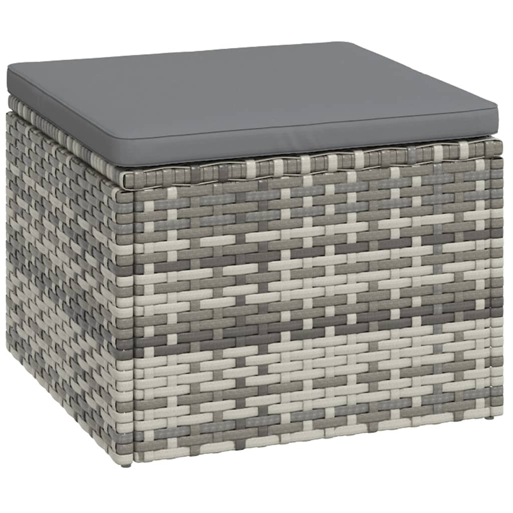 Salon de jardin 3 pcs avec coussins Gris Résine tressée - XIOS