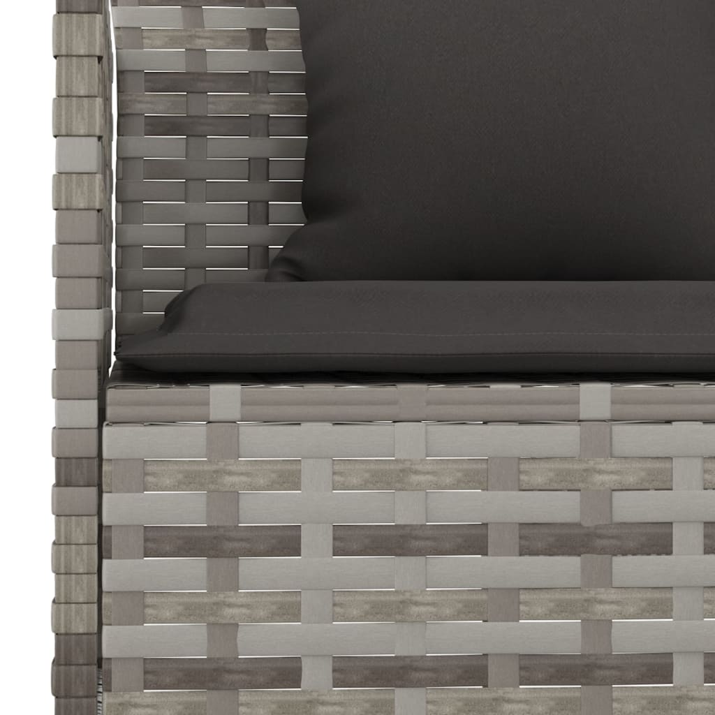 Ensemble à manger de jardin et coussins 2 pcs gris rotin - XIOS