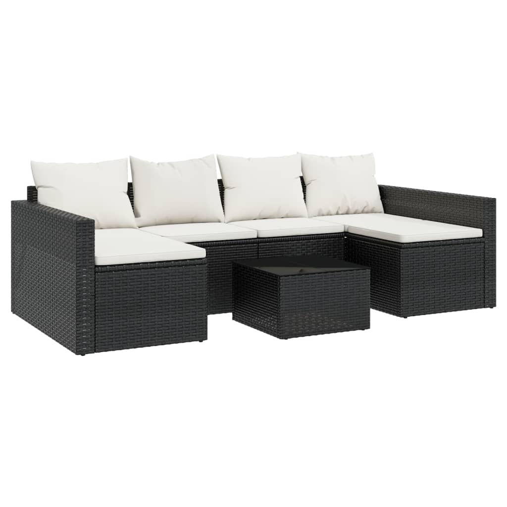 Salon de jardin 2 pcs avec coussins Noir Résine tressée Salons de jardin vidaXL