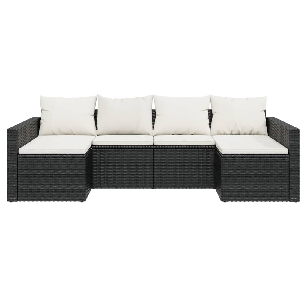 Salon de jardin 2 pcs avec coussins Noir Résine tressée Salons de jardin vidaXL