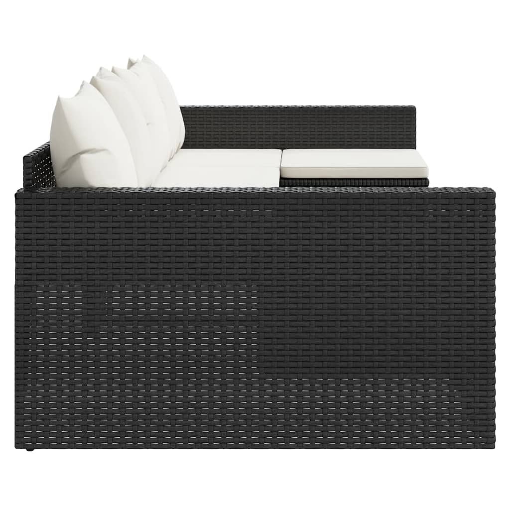 Salon de jardin 2 pcs avec coussins Noir Résine tressée Salons de jardin vidaXL