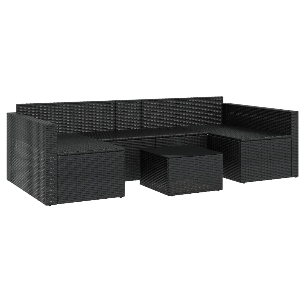 Salon de jardin 2 pcs avec coussins Noir Résine tressée Salons de jardin vidaXL