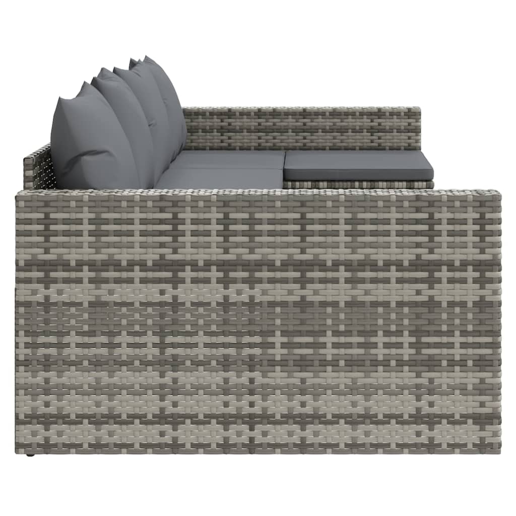 Salon de jardin 2 pcs avec coussins Gris Résine tressée Salons de jardin vidaXL