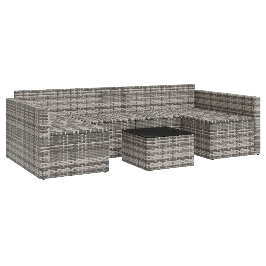 Salon de jardin 2 pcs avec coussins Gris Résine tressée Salons de jardin vidaXL