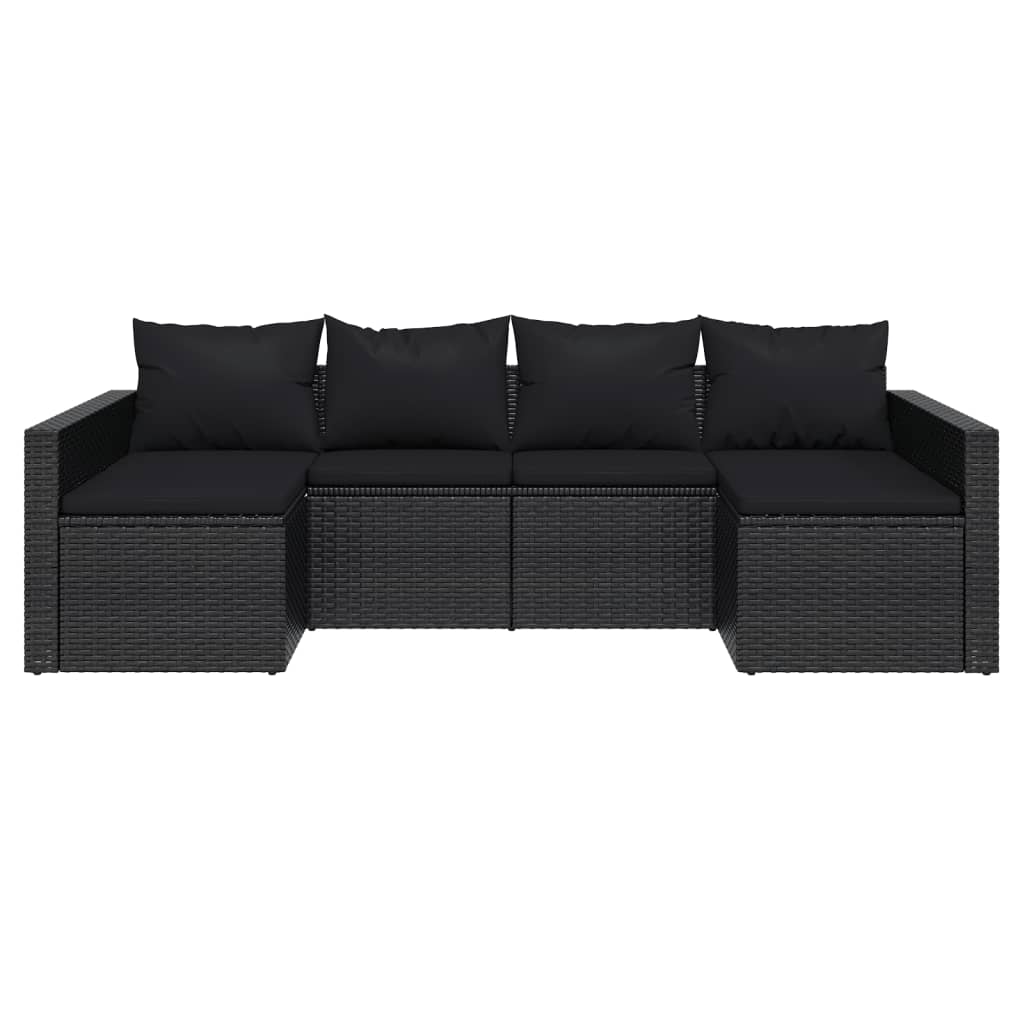 Salon de jardin 2 pcs avec coussins Noir Résine tressée - XIOS