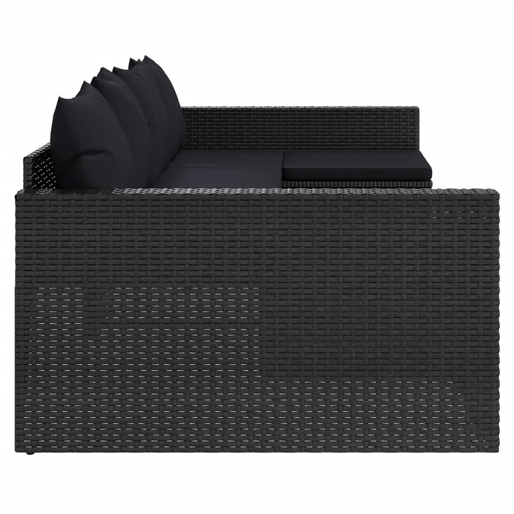 Salon de jardin 2 pcs avec coussins Noir Résine tressée - XIOS