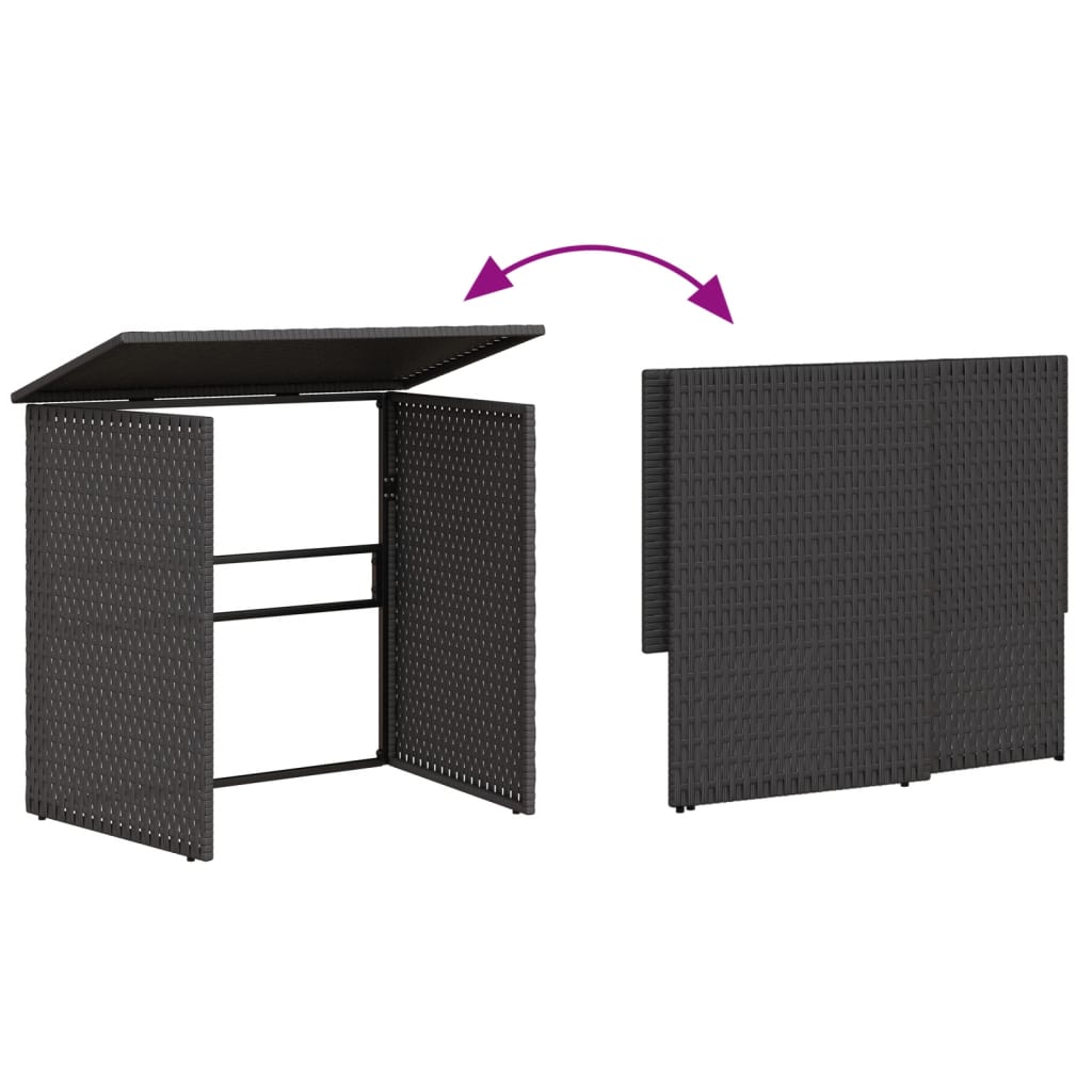 Canapé de jardin avec table et coussins en forme de L noir - XIOS