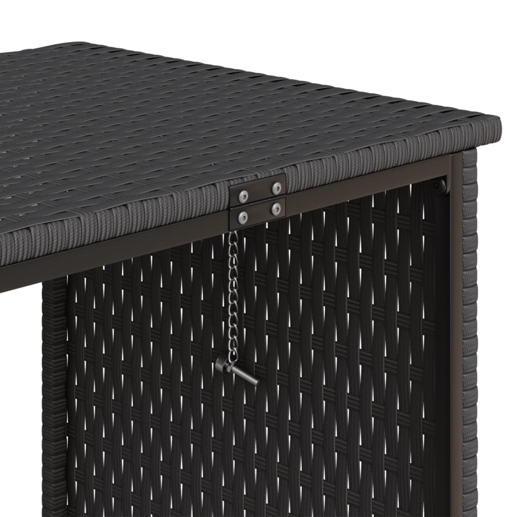 Canapé de jardin avec table et coussins en forme de L noir - XIOS