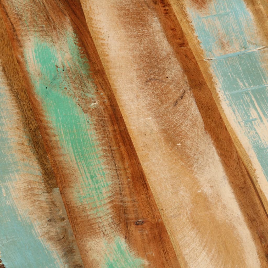 Table basse Ø50x40 cm bois de récupération massif et acier - XIOS