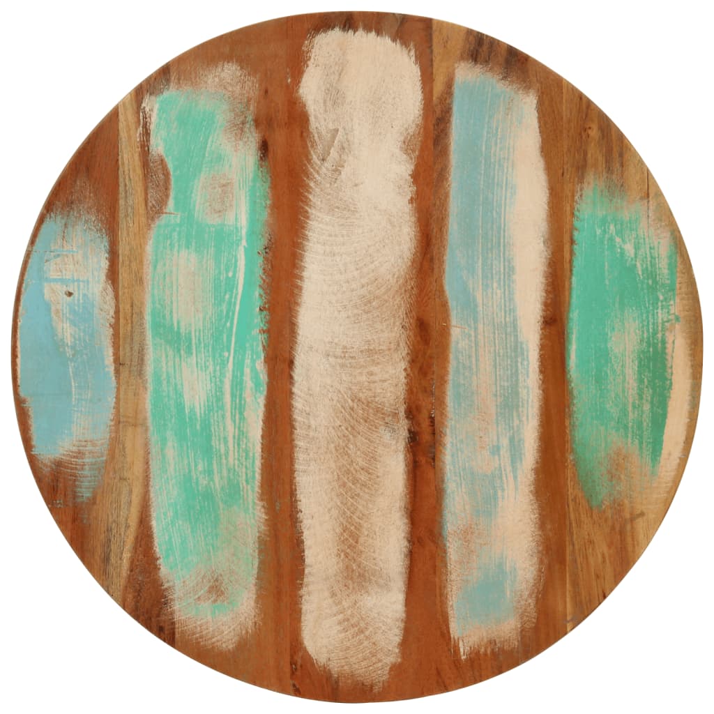 Table basse Ø50x35 cm bois de récupération massif et acier - XIOS