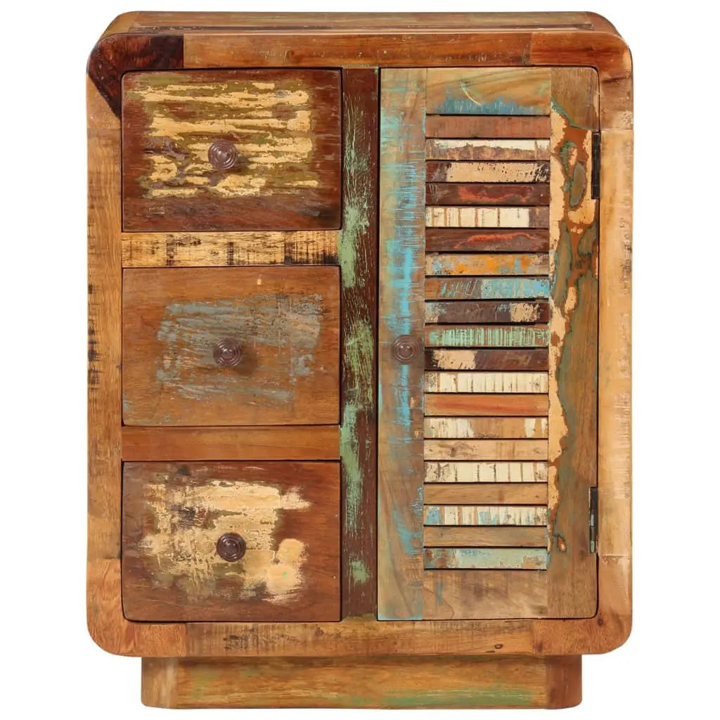 Buffet avec 3 tiroirs 55x30x70 cm bois de récupération massif - XIOS