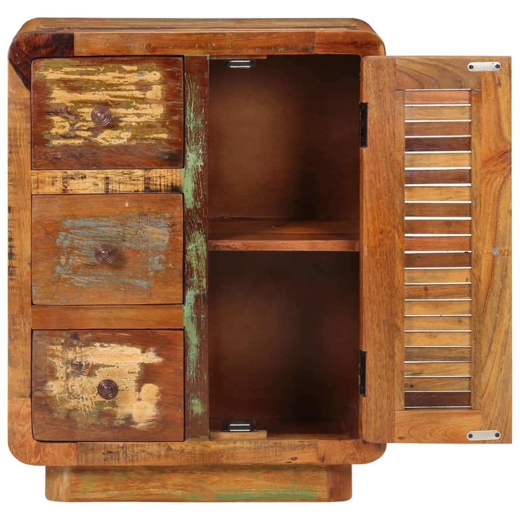 Buffet avec 3 tiroirs 55x30x70 cm bois de récupération massif - XIOS