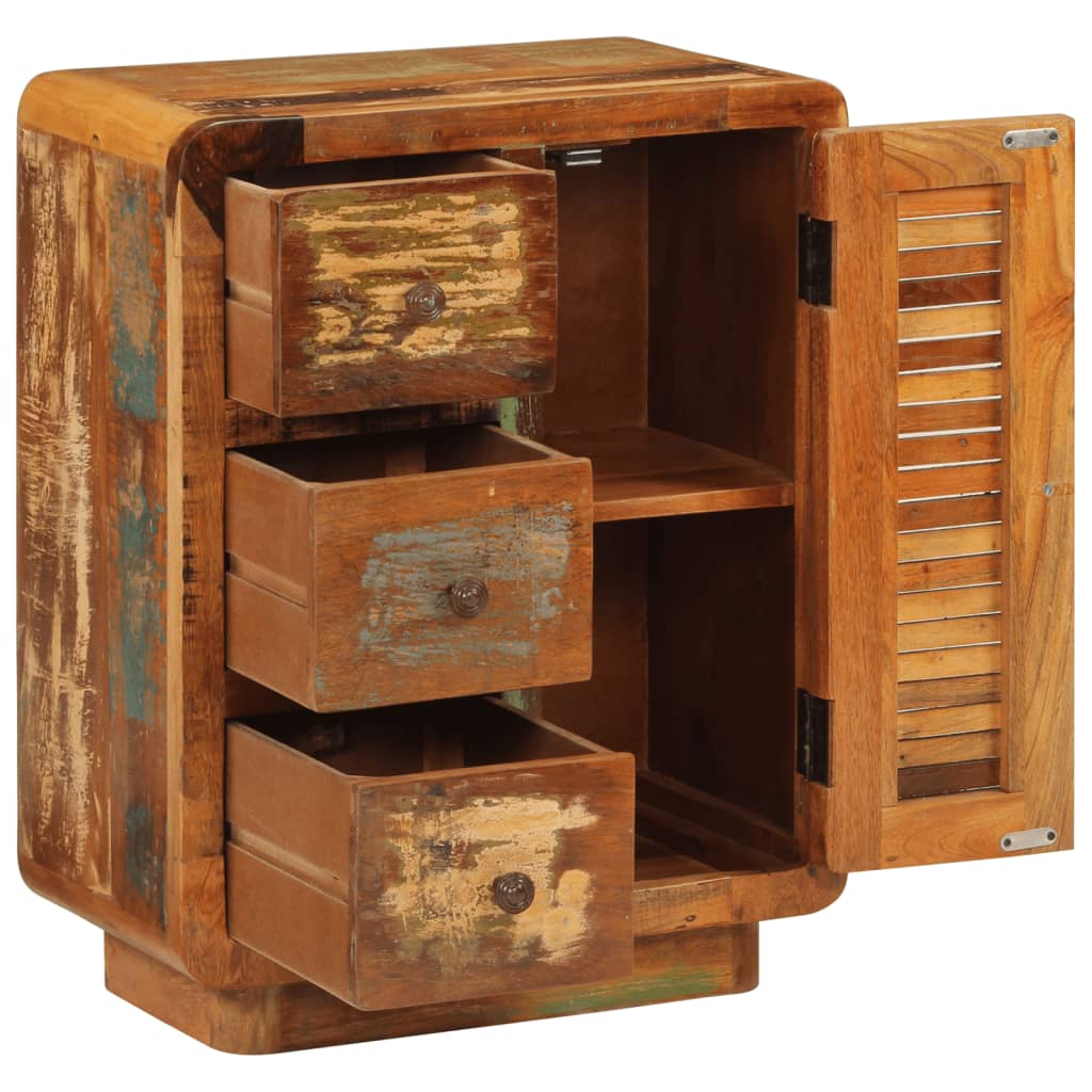 Buffet avec 3 tiroirs 55x30x70 cm bois de récupération massif - XIOS
