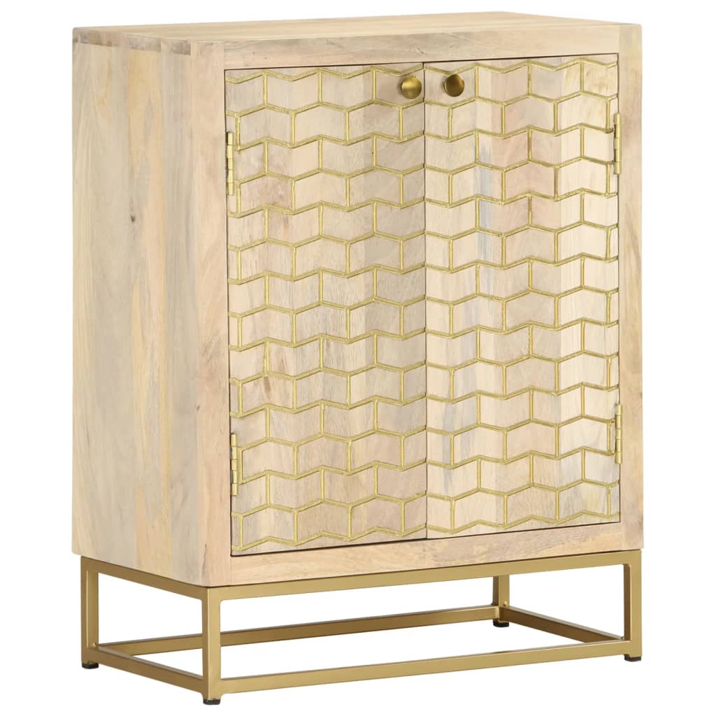 Buffet avec 2 portes 55x30x70 cm bois massif de manguier - XIOS