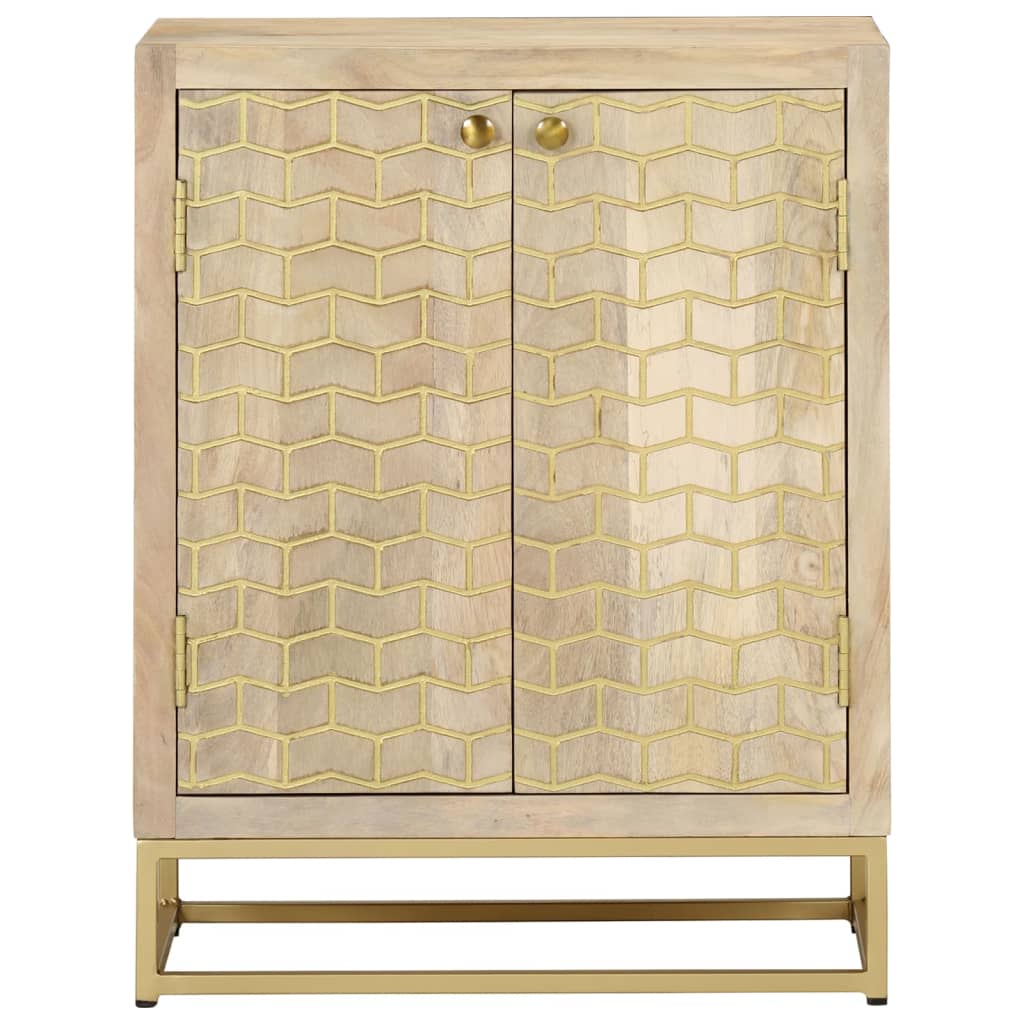 Buffet avec 2 portes 55x30x70 cm bois massif de manguier - XIOS