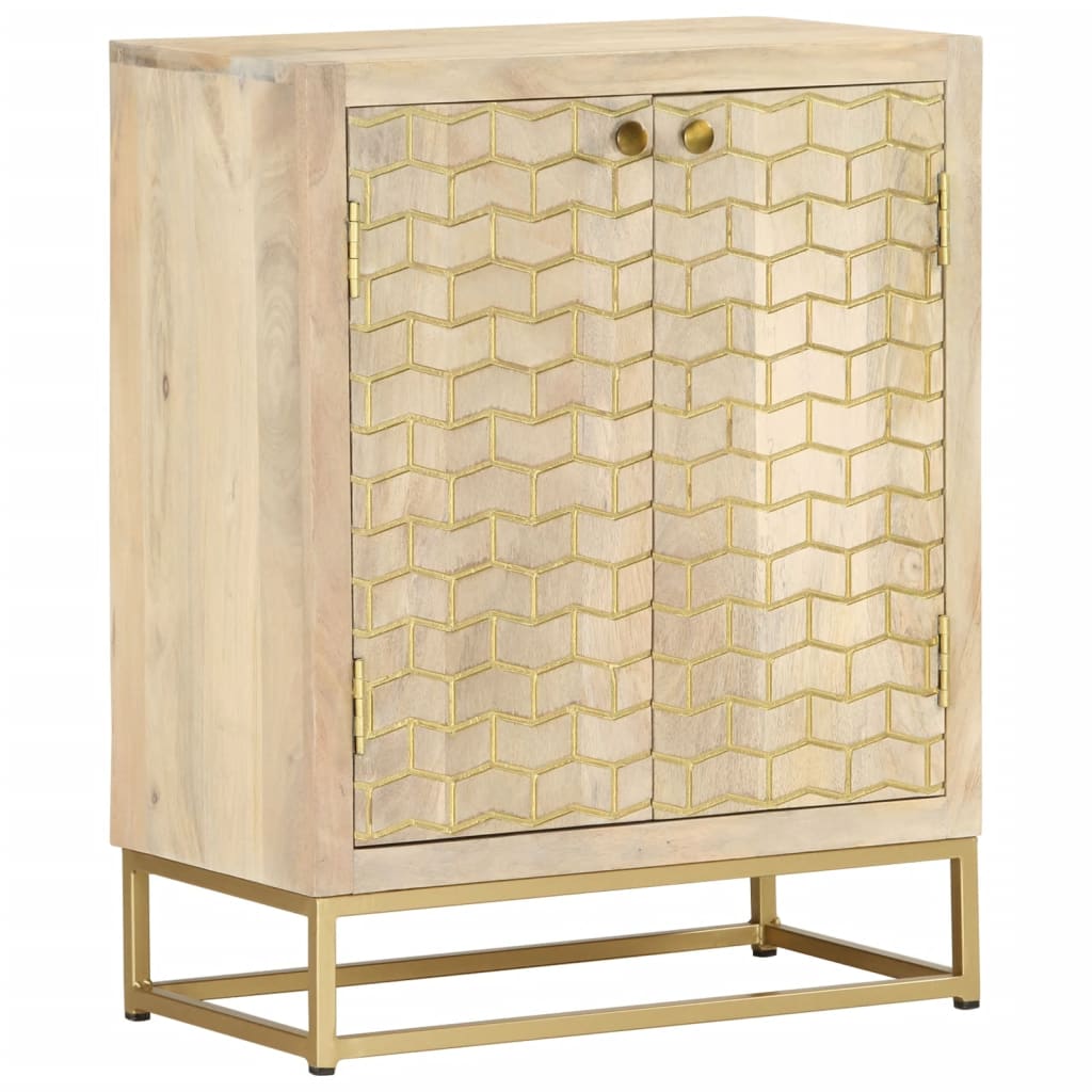 Buffet avec 2 portes 55x30x70 cm bois massif de manguier - XIOS