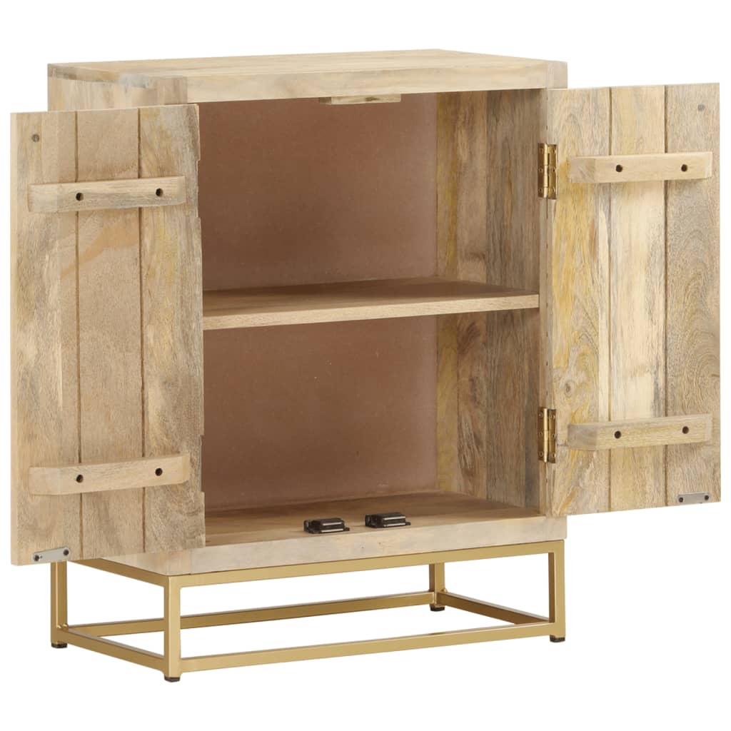 Buffet avec 2 portes 55x30x70 cm bois massif de manguier - XIOS