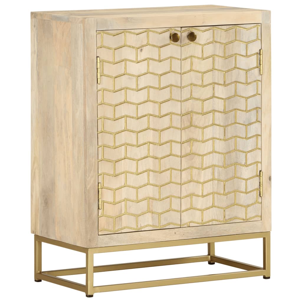 Buffet avec 2 portes 55x30x70 cm bois massif de manguier - XIOS