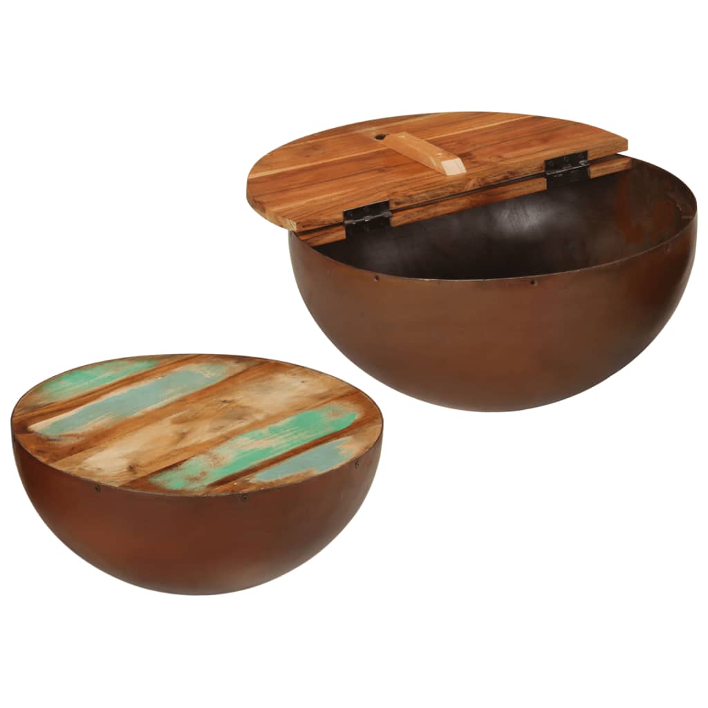Tables basses en forme de bol 2 pcs bois de récupération massif - XIOS