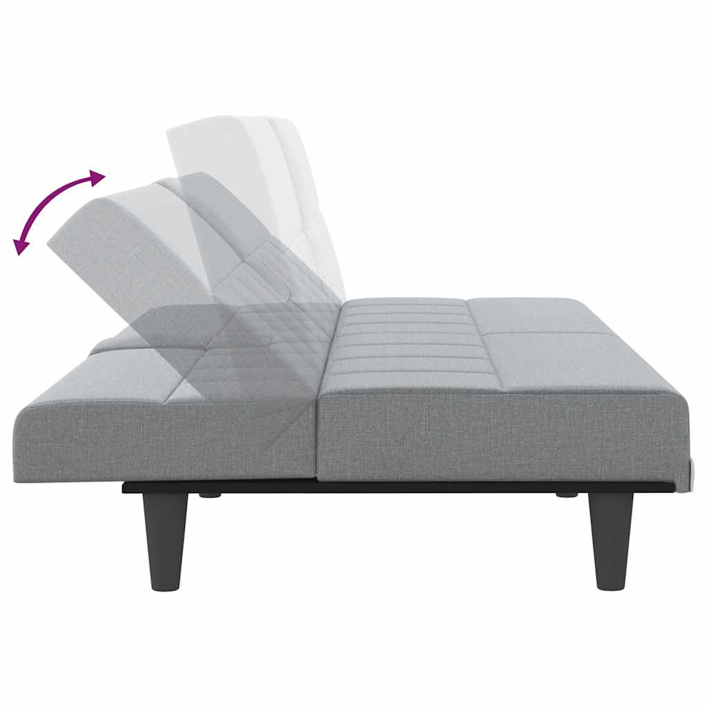 Canapé-lit avec porte-gobelets gris clair tissu - XIOS