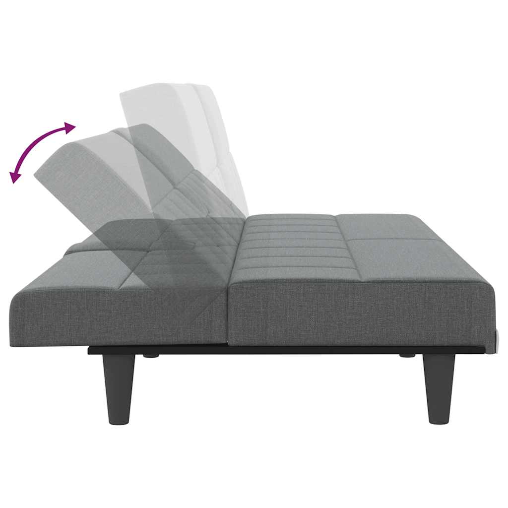 Canapé-lit avec porte-gobelets gris foncé tissu - XIOS