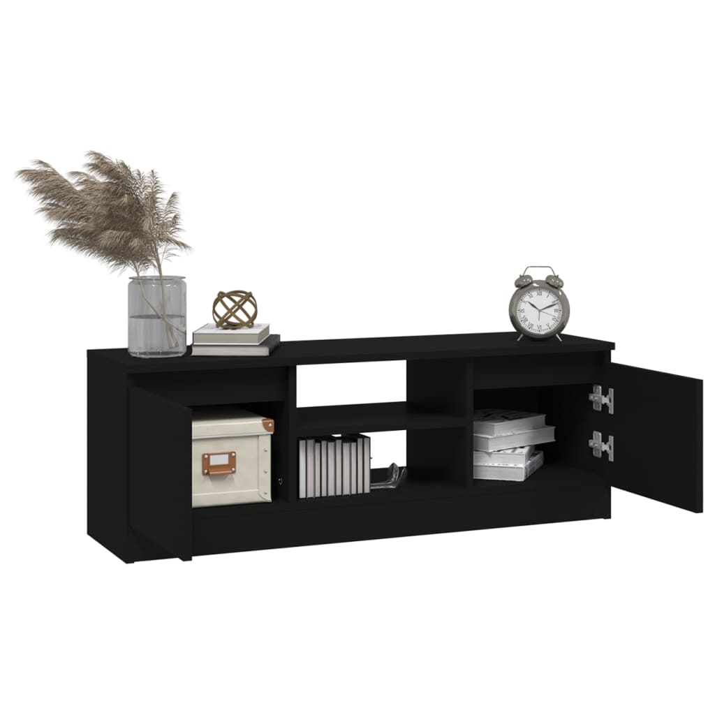 Meuble TV avec porte Noir 102x30x36 cm - XIOS