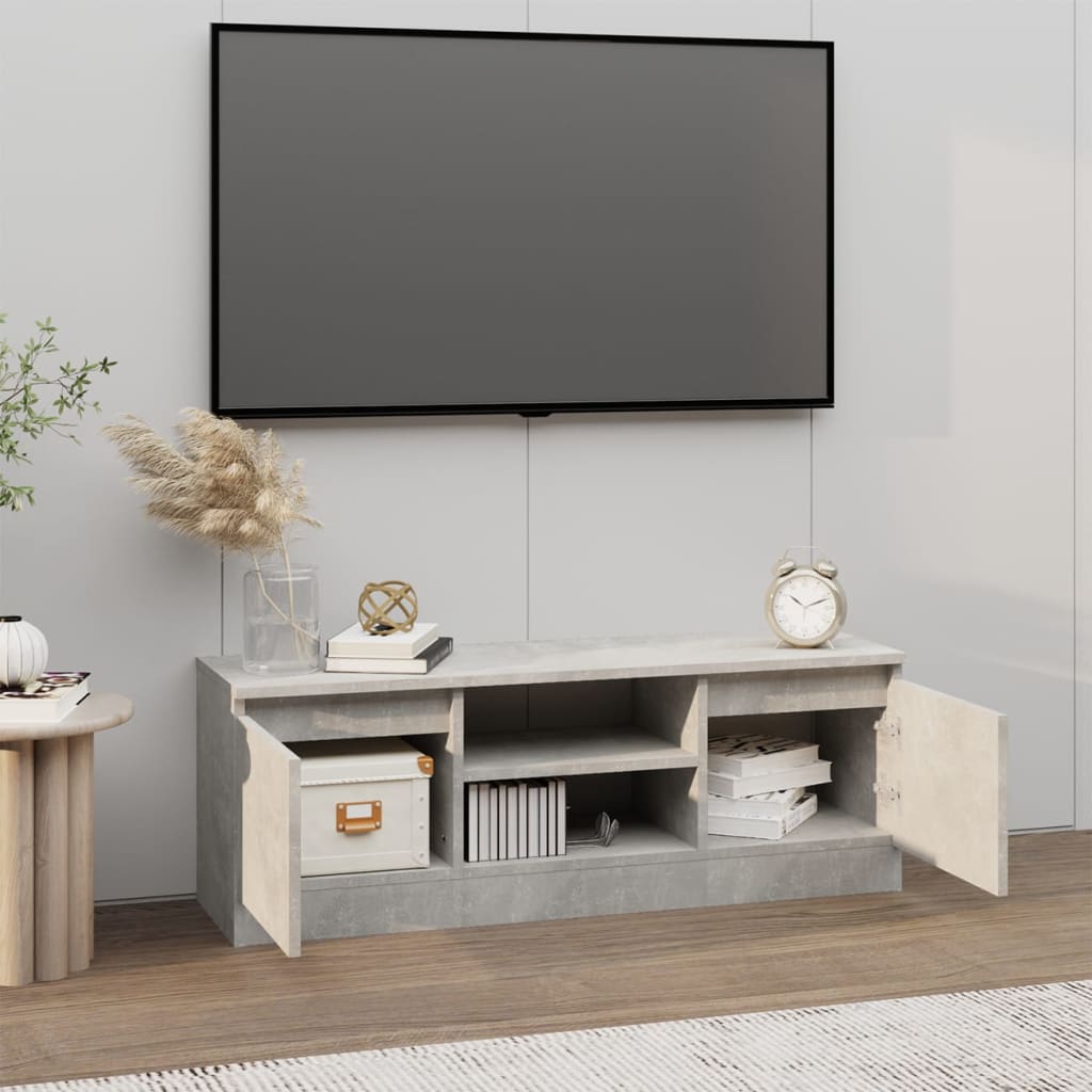 Meuble TV avec porte Gris béton 102x30x36 cm Meubles TV vidaXL   