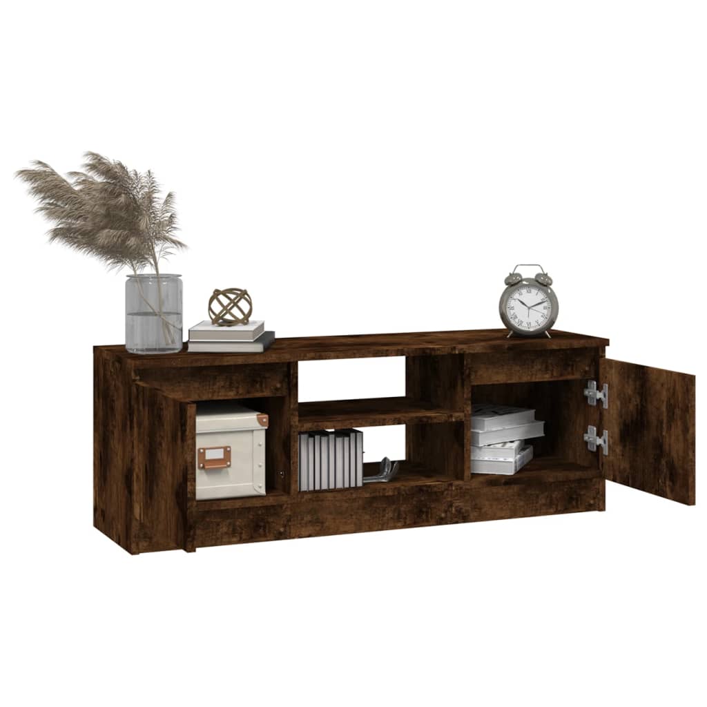 Meuble TV avec porte Chêne fumé 102x30x36 cm - XIOS