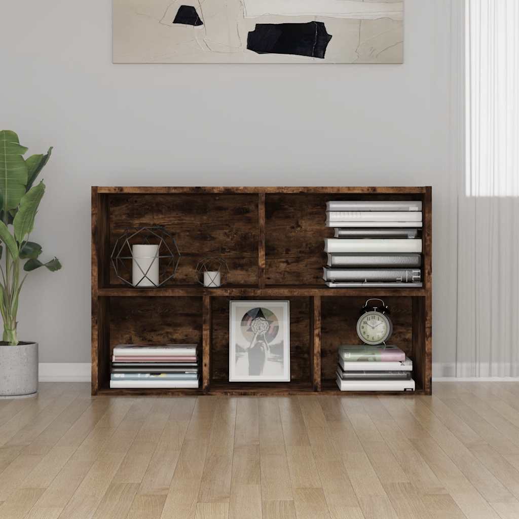 Bibliothèque/Buffet chêne fumé 50x25x80 cm bois d'ingénierie - XIOS