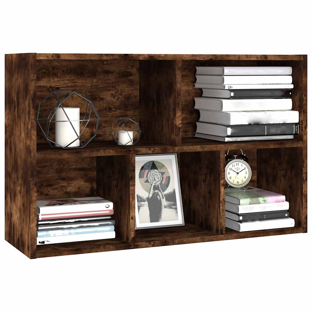 Bibliothèque/Buffet chêne fumé 50x25x80 cm bois d'ingénierie - XIOS