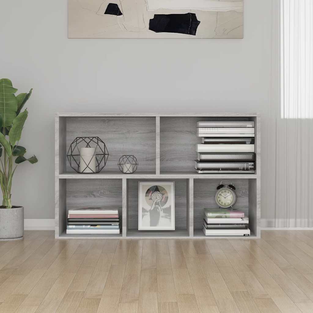 Bibliothèque/Buffet sonoma gris 50x25x80 cm bois d'ingénierie - XIOS
