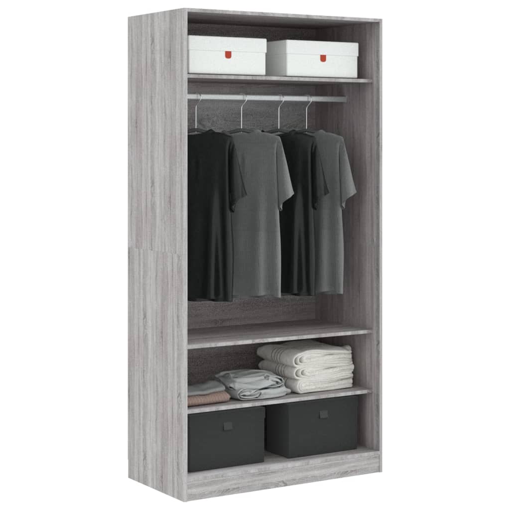 Garde-robe sonoma gris 100x50x200 cm bois d'ingénierie - XIOS