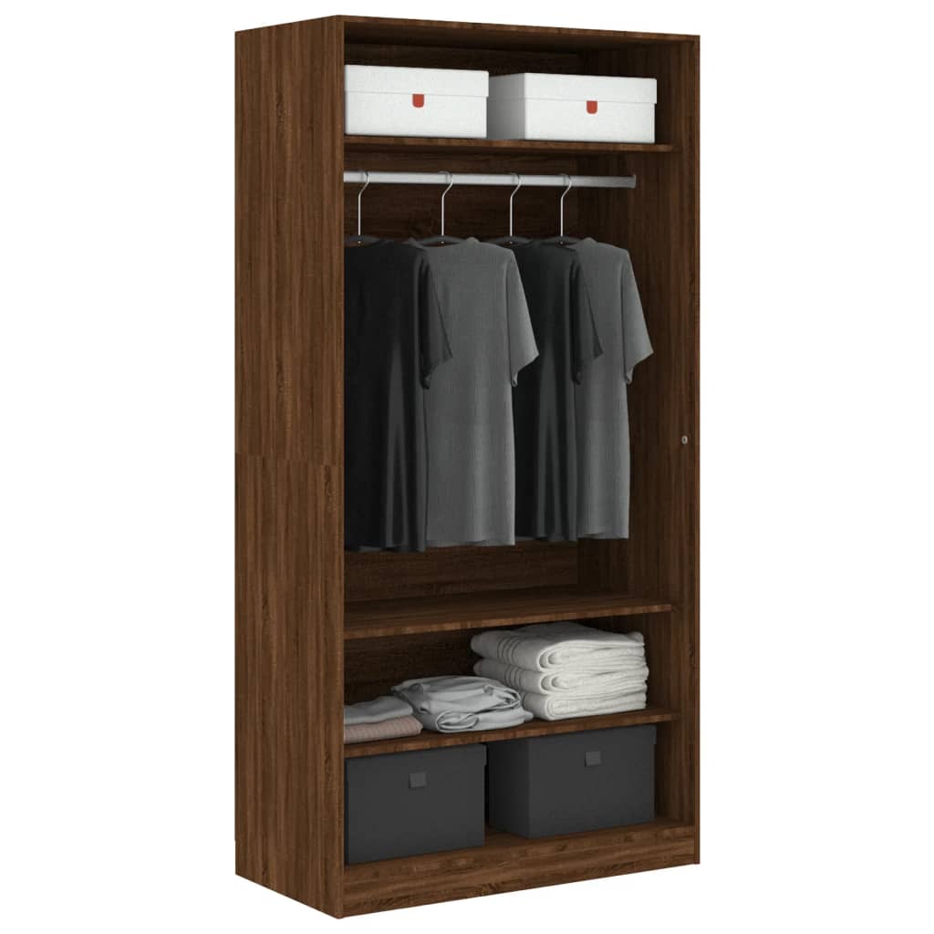 Garde-robe chêne marron 100x50x200 cm bois d'ingénierie - XIOS