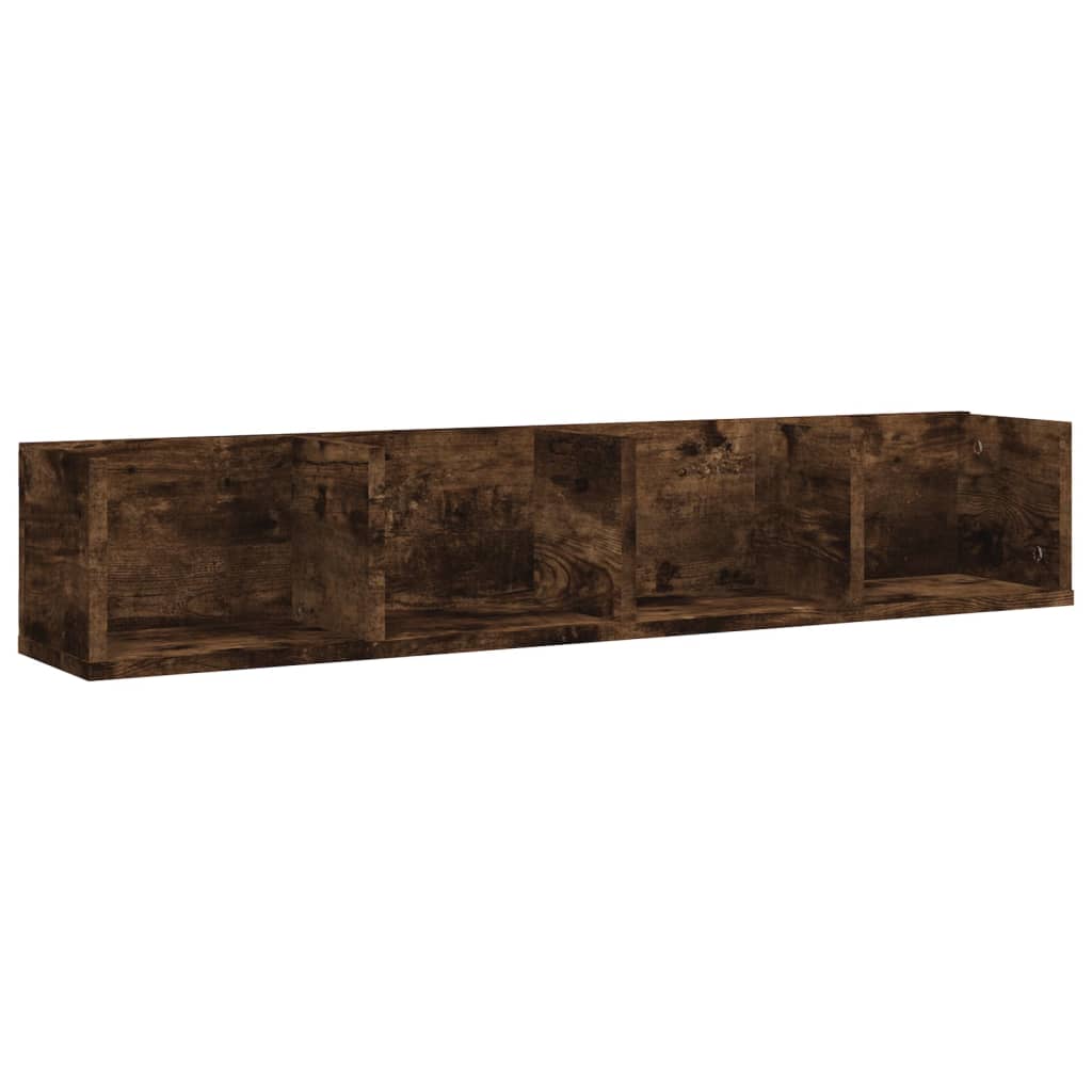 Étagère murale à CD Chêne fumé 100x18x18 cm Bois d'ingénierie Étagères murales & corniches vidaXL