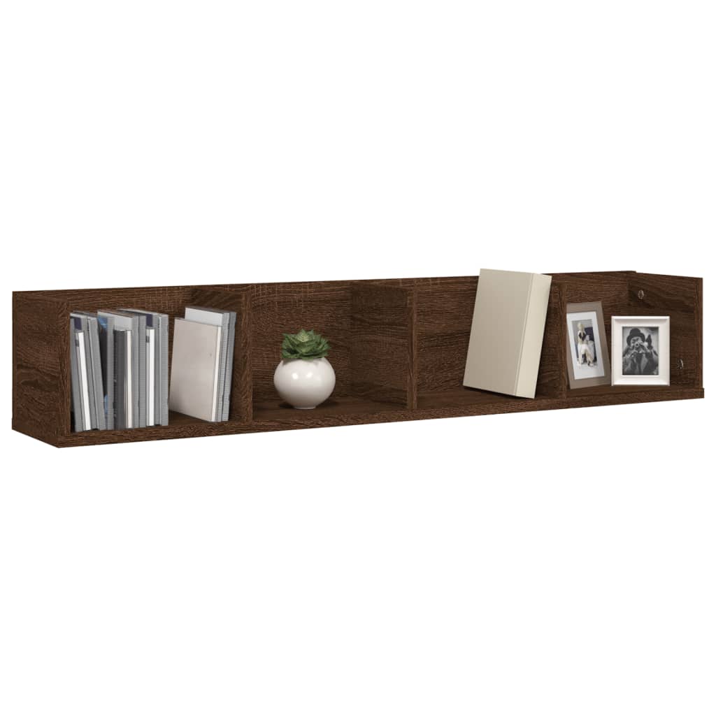 Étagère murale à CD Chêne marron 100x18x18 cm Bois d'ingénierie - XIOS