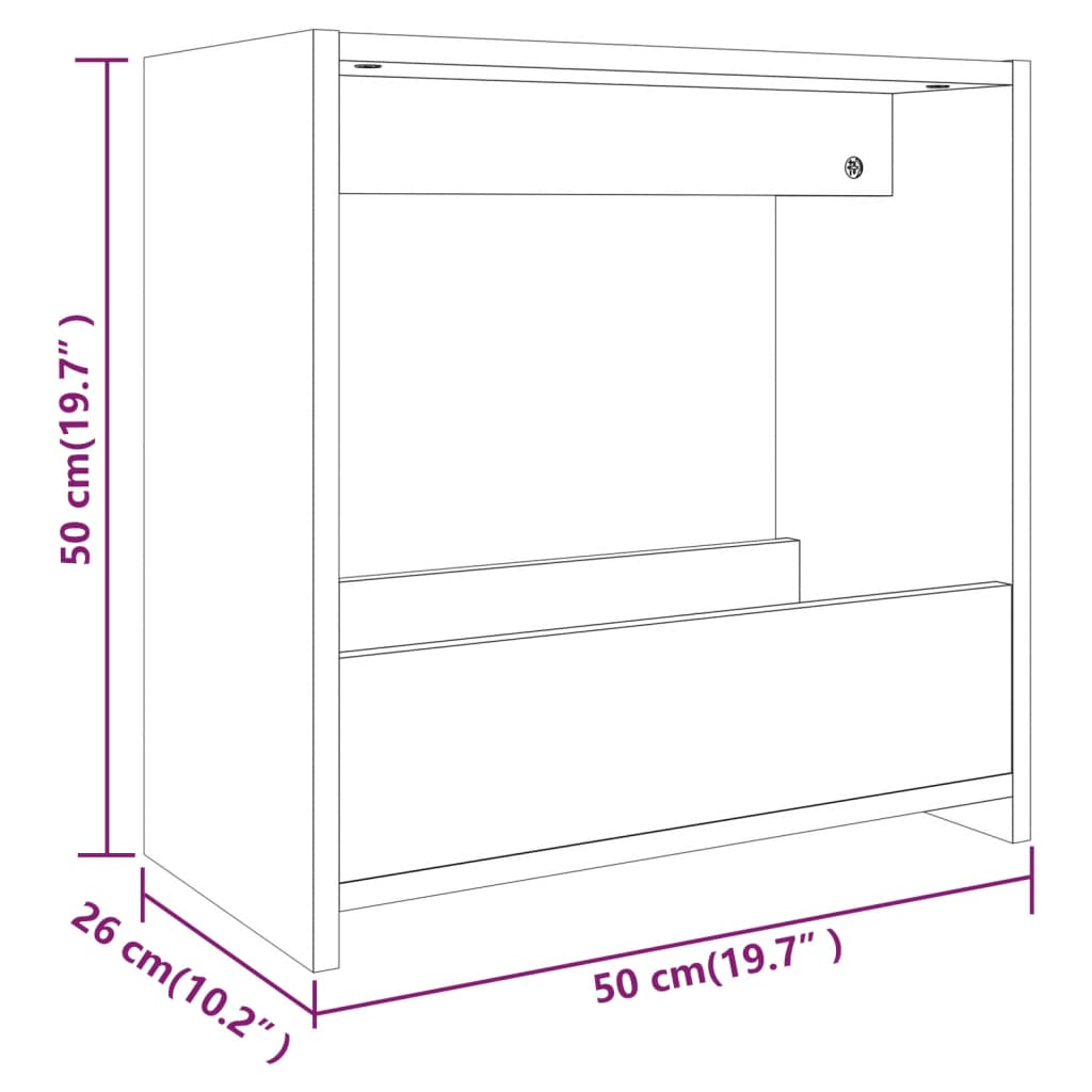 Table d'appoint Chêne fumé 50x26x50 cm Bois d'ingénierie - XIOS