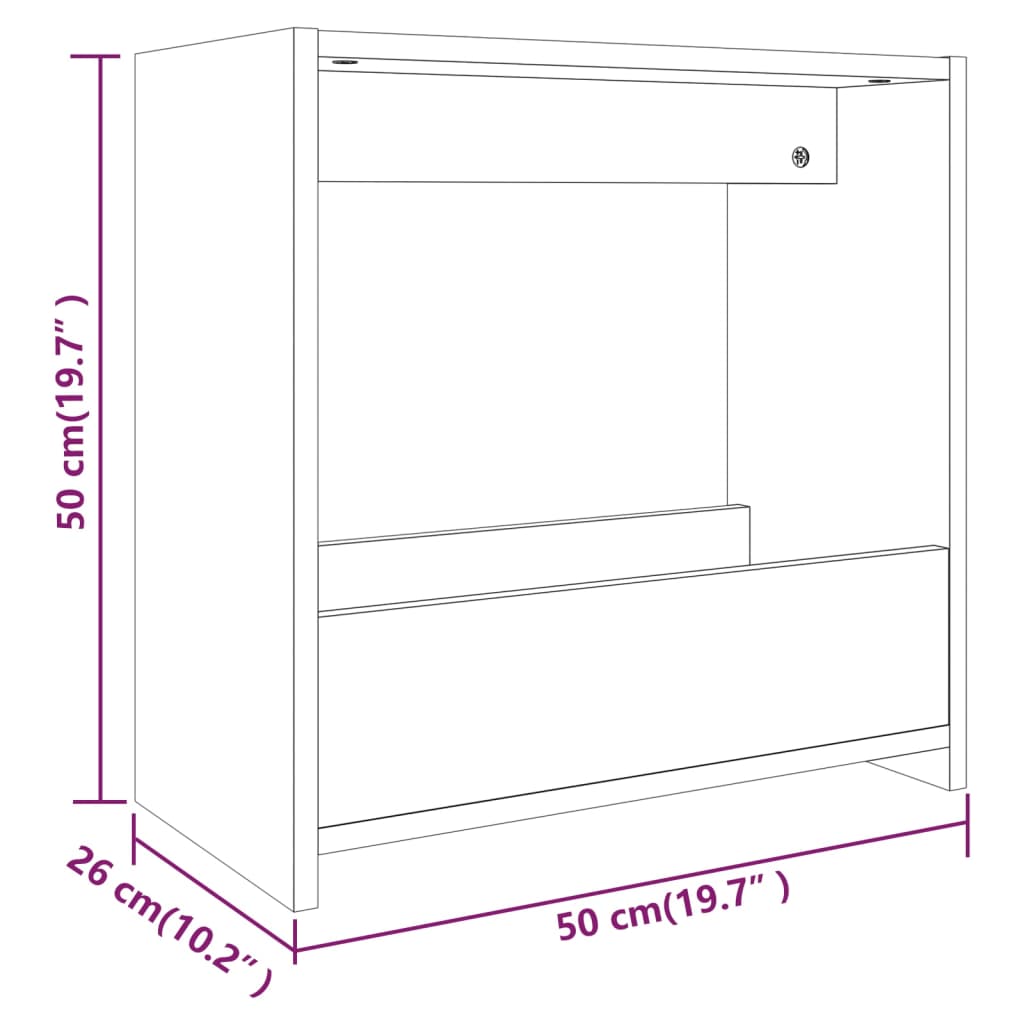 Table d'appoint Sonoma gris 50x26x50 cm Bois d'ingénierie - XIOS