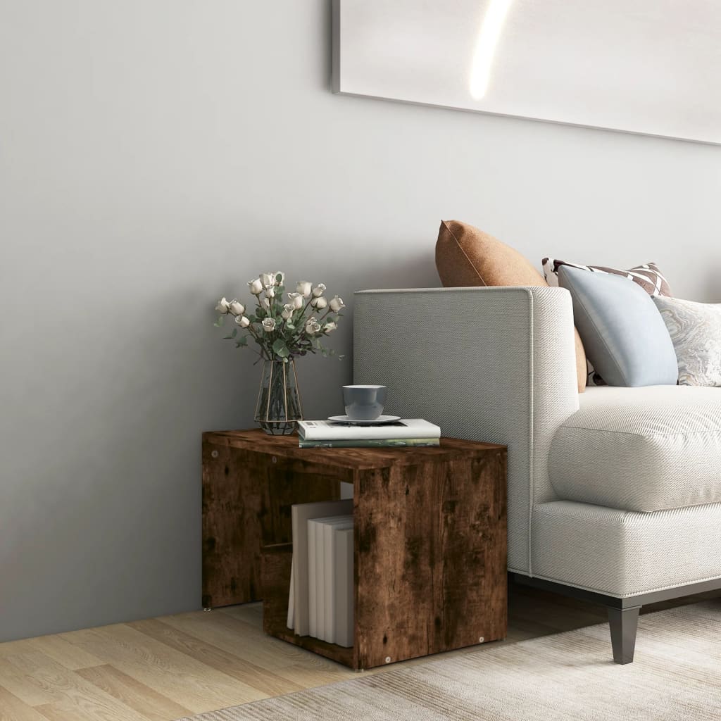 Table d'appoint Chêne fumé 59x36x38 cm Bois d'ingénierie - XIOS