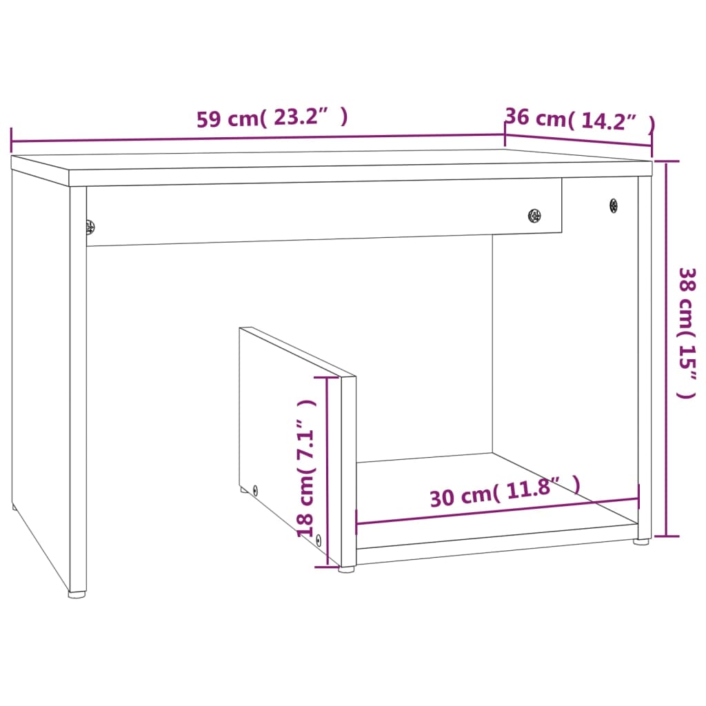 Table d'appoint Sonoma gris 59x36x38 cm Bois d'ingénierie - XIOS